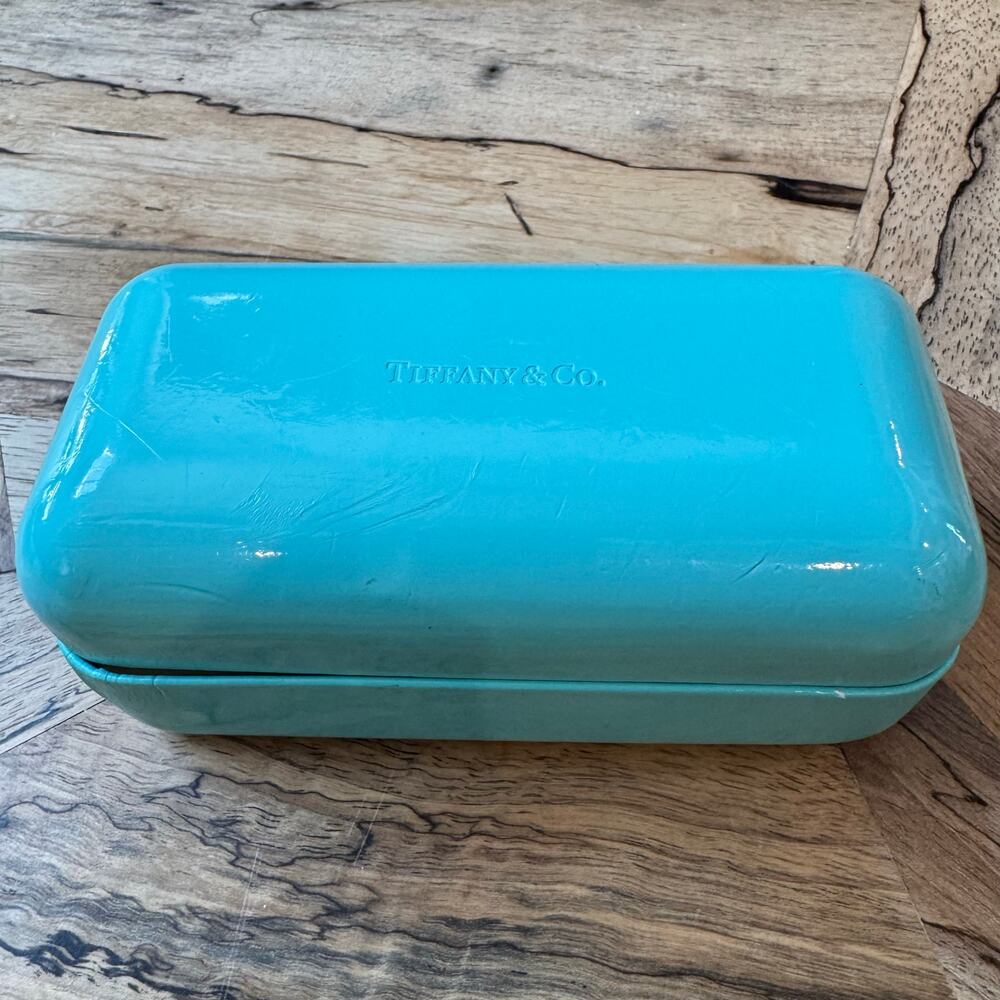 Authentic Tiffany & Co Large Sunglasses Hard Case Blue Clamshell Replacement 6"